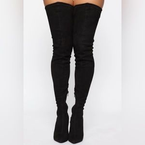 Fashion Nova Black Over the Knee Boots